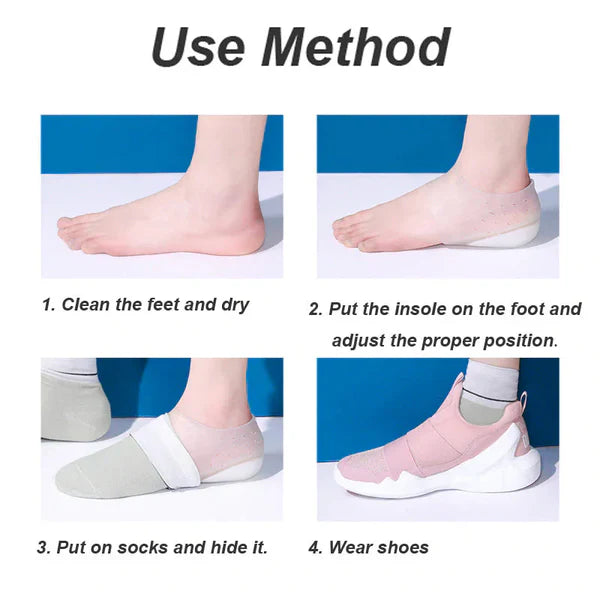 Premium Silicone Gel Height Increase Insoles – Invisible Lift, Shock Absorption & All-Day Comfort